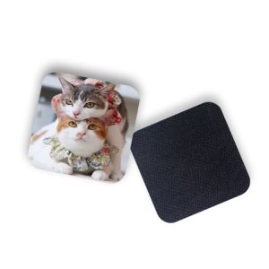 8 X 8cm Square Shape Red Fox Custom Printed Coasters