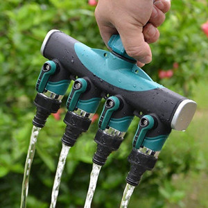 Heavy Duty Plastic Tap Connector 4 Way Garden Hose Splitter ANSI Thread Standard