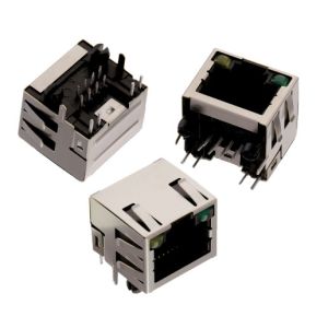 615108137421R THR 8P8C Modular Jack With LED And EMI Finger