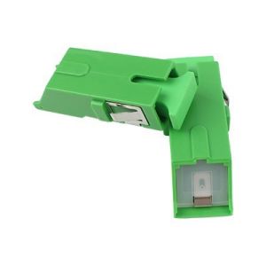 SC APC SX Fibre Optic Adapter With Inner Shutter Green SM Flangeless