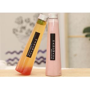 Conical Soft Drink Plastic Juice Bottle With Lid 7oz 200ml