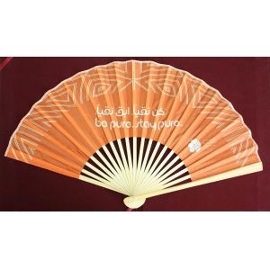 21cm Folding Hand Fans / Foldable Fan With Print Silk Fabric