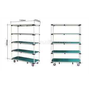 Colorful Lean Pipe Mobile Trolley Cart Hand Pushed For Automobile Parts