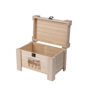 China Wood Keepsake Boxes with Handle Wholesale Unfinished Custom Tea Box Wood on sale