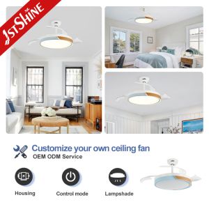 Indoor 42 Inch LED Ceiling Fan with Invisible Blades and Remote Control Switch