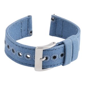 Cheap SHX Denim Blue Canvas Watch Strap , Square End 18mm quick release watch band for sale