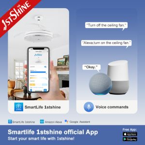 6-Speed Invisible Ceiling Fan with LED Lights and Remote Control 1stshine 3*PC