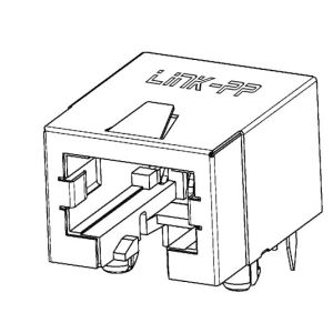 TE 106066-2 Low Profile RJ45 Modular Jack With Insulating Tape