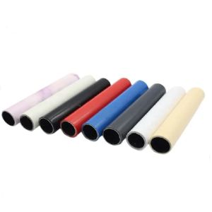 China Lean pipe PE coated pipe for heavy duty rack work bench hand trolley assemble tube with joint on sale