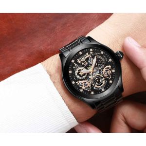 Good Luster Stainless Steel Mechanical Watch With High Hardness Table Mirror