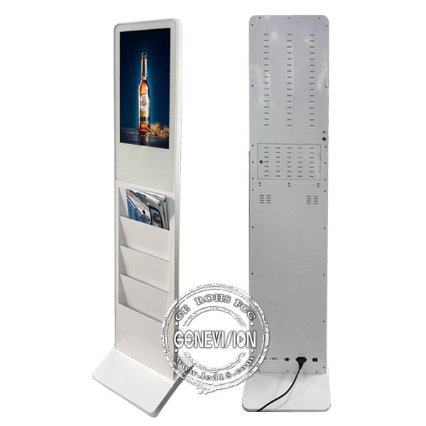 Floor Stand Kiosk Digital Signage LCD 21.5 Inch 1920*1080 With Book Brochure