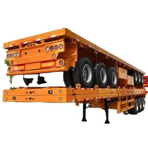 New And Used Tri-axle 40 Foot Flatbed Semi Trailer For Sale , Flat Bed Semi