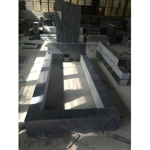 Blue Polished Graveside Monuments Headstones Unique Personalized Design