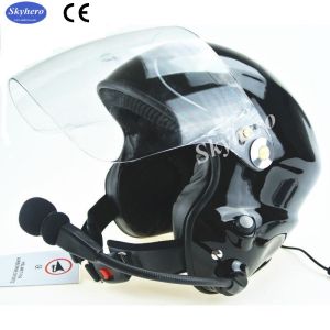 Noise Cancel PPG Black Helmet With Full Headset EN966 Certificated Paramotor