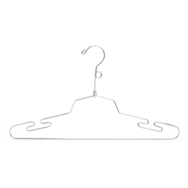 Quality Notched Shoulders Chrome Wire Hangers , Stainless Steel Clothes Hanger wholesale
