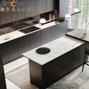 Island Design Kitchen Cabinet With Solid Wood Frame Customized Color Lacquer