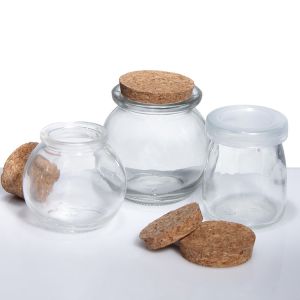 BPA Free Sealable Glass Pudding Jars Clear Transparent OEM