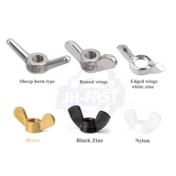 Quality SUS304 Mining Sizes M3 M4 M5 M6 M8 M6 Wing Nuts by DIN 315 316 Stainless Steel Round Head wholesale