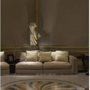 Sumptuous Italian Luxury Sofa Set Tufted Button Synthetic Diamond Leather