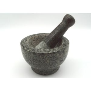 Reliable Stone Mortar And Pestle Set 100% Solid Granite Round With Base