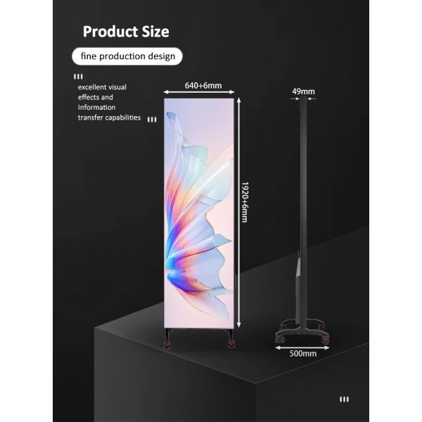 Folding Indoor Vertical Digital Touch Screen Display Floor Standing LED Poster Screen