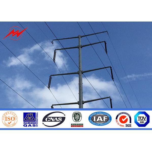Quality 18M Class B Type Electrical Power Pole 6mm Thickness With Stepped Bolt Grade 4.8 Bitumen wholesale