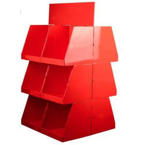 Pink KT Recyclable Wine Cardboard Display Stands Varnishing Coating