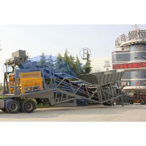 Microcomputer Control YHZS75 Mobile Concrete Batching Plant Customized Color