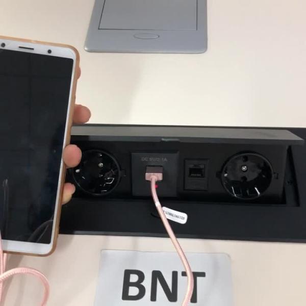 Table Pop Up EURO power Socket with USB charging for office conference table