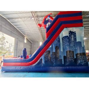 Commercial Inflatable Double Slides Spider-Man Inflatable Dry Slides Castle For