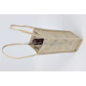 2021 Low price 1 bottle jute wine carrier bag high quality customized canvas