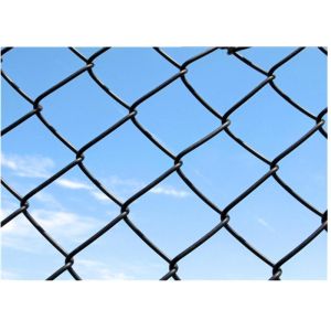 Plain Woven Green Coated Chain Link Fence , Stadium Custom Colors Acid Resistant