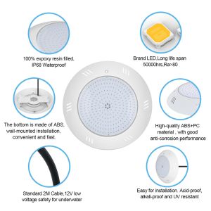 Wall Mounted IP68 Underwater Light Multicolor Remote Control Swimming LED Pool