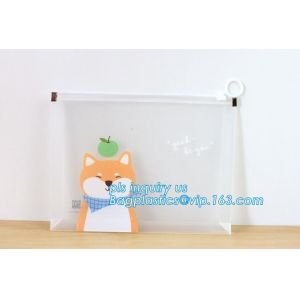 resealable clear vinyl pvc silder promotional zipper bag, Pen Bag with Slider
