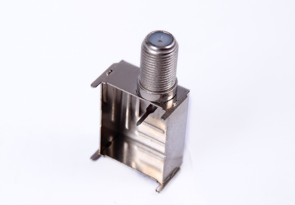75ohm f type connector with tin plated shielding frame and cover for set top box