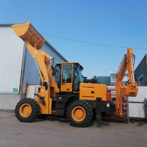 4 Wheel Articulated 2500kg Backhoe Loader Mini And Excavator