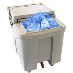 Adjustable 200lb Mobile Ice Caddy Plastic With Wheels