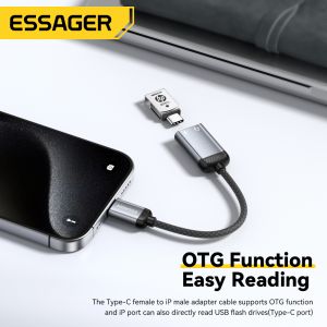 Essager ES-YP27 Usb Type C To Lightning iPhone Audio Converter Charger Adapter