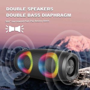 2 Driver Stereo Wireless Portable Bluetooth Speakers Multifunctional