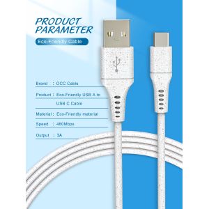1.2m Biodegradable Micro USB Data Charging Cable Wheat Color