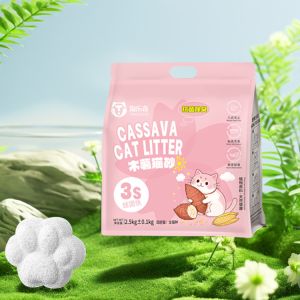 Tot Selling 100% Natural & Compostable Effective Odor Control Cassava Cat Litter