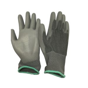 White Polyurethane Palm Coated Anti Static Gloves Seamless Polyester Liner Glove