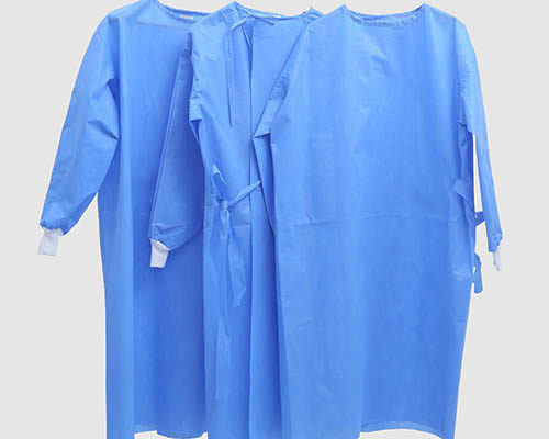 Quality Disposable medical civil isolation surgical gown PP non woven fabric SMS PP PE factory wholesale