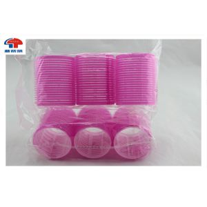Pink Extra Large Hook And Loop Hair Rollers Round Magic Tape Hair Care