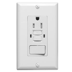 Tamper Resistant 15A GFCI Electrical Outlet With LED Indicator