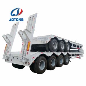 Cheap Heavy Load Gooseneck Lowboy Semi Trailer for Excavator Transport 3 Axles 4 Axles 12m 15m for sale