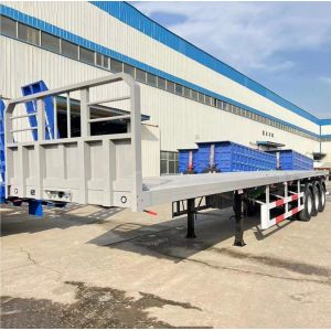 China Customizable 3 Axle Flatbed Semi Trailer Container Trailer 48 prime 40 prime 20 prime on sale