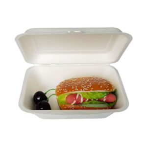 Eco Friendly Bagasse Clamshell Containers 271x182x45mm
