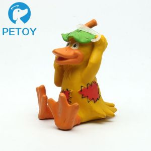 Fashionable Funny Squeaky Rubber Duck Dog Toy Customized Color Unique Design