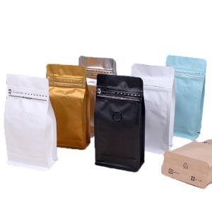 Cheap White Block Bottom Recyclable Tea Packaging Pouch for sale